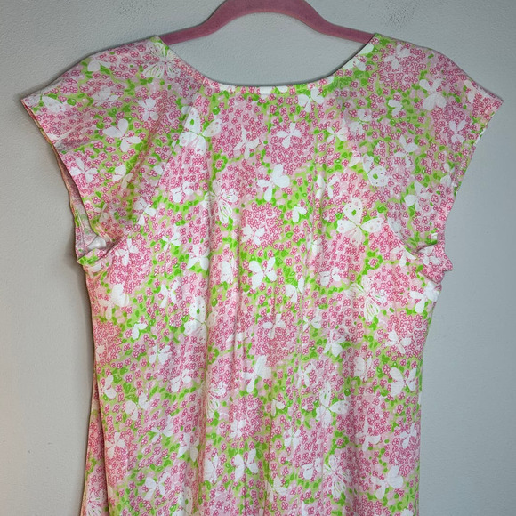 Lily Pulitzer Pink & Green Floral Dress Size Large - Picture 7 of 9
